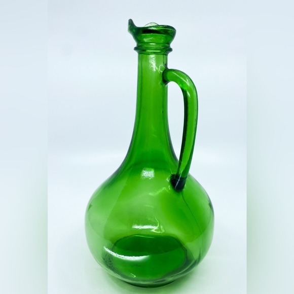 Vintage Thatcher Emerald Green Glass Jug Pitcher Decanter Vase • 11.5” Tall - Picture 7 of 10